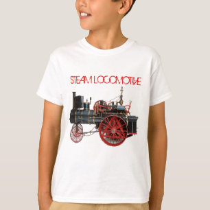 VINTAGE STEAM LOCOMOL Red White Tee Shirt