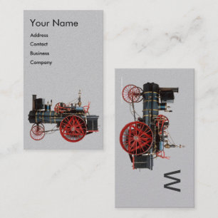 VINTAGE STEAM LOCOMOTIVE MONOGRAM VISITKORT