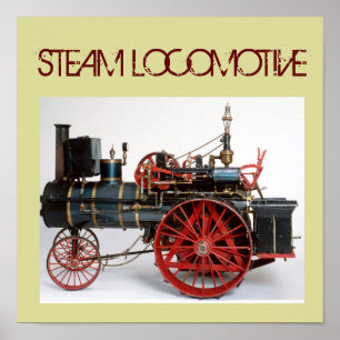 VINTAGE STEAM LOCOMOTIVE POSTER