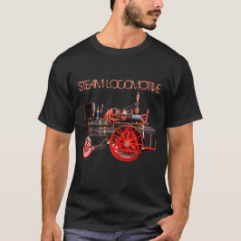 VINTAGE STEAM LOCOMOTIVE Red Black Tee