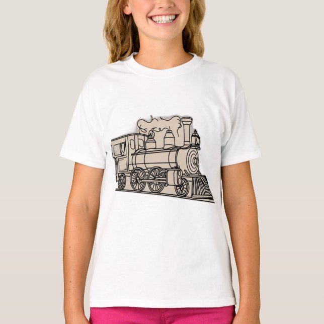Vintage Steam Locomotive T-Shirt Design (Framsida)