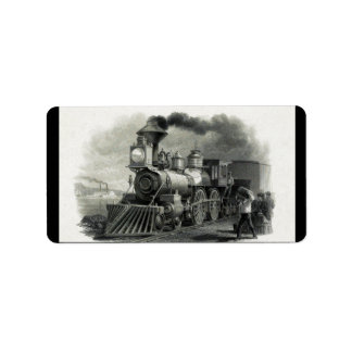 Vintage Steam Tåg Adressetikett