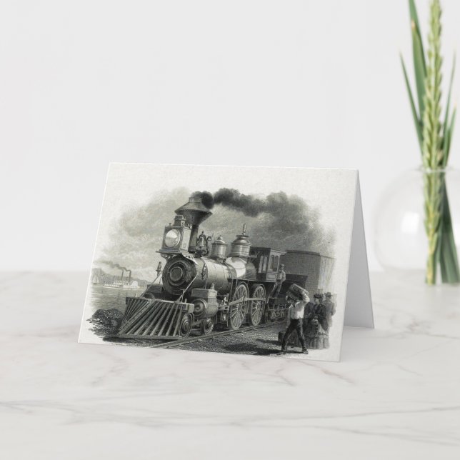 Vintage Steam Tåg Card Kort (Framsida)