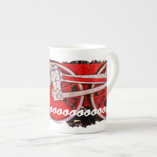 Vintage Steam Tåg Hjul Benporslin Mugg