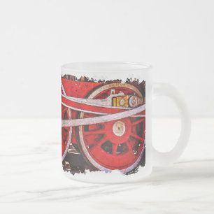 Vintage Steam Tåg Hjul Frostad Glasmugg