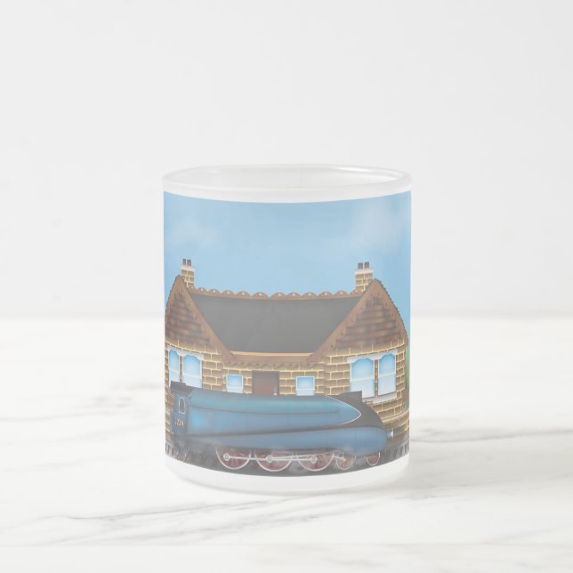 Vintage Steam Tåg i Station Frostad Glasmugg (Center)