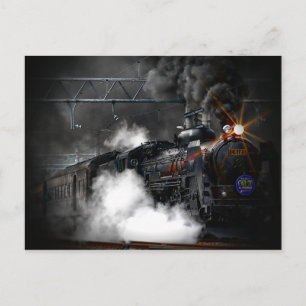Vintage Steam Tåg Locomotive Vykort