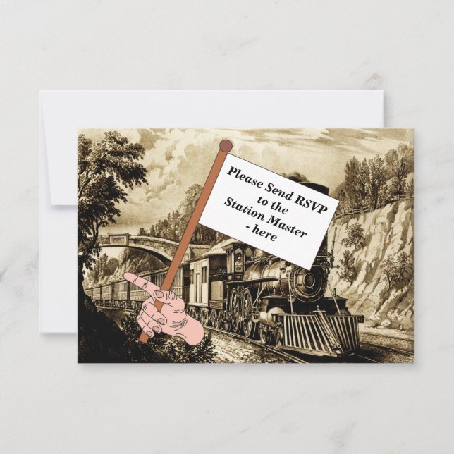 Vintage Steam Tåg Man's Födelsedagsfest OSA kort (Framsida)
