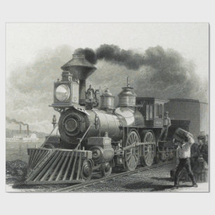 Vintage Steam Tåg Presentpapper