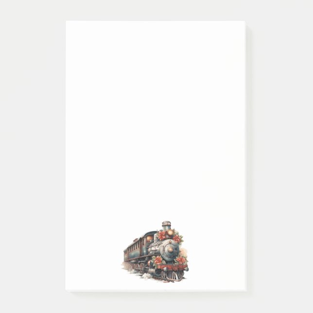 Vintage Steam Tåg Traditionell jul Post-it Block (Framsida)