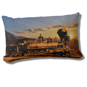 Vintage Steam Tåg vid Sunset Engine CPRR 229 Lumbarkudde