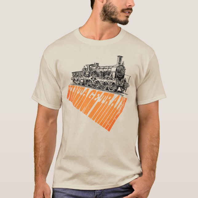 Vintage Steam Train Graphic T Shirt (Framsida)