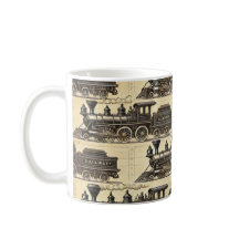 Vintage Steam Train Pattern | Heritage Railway Mug