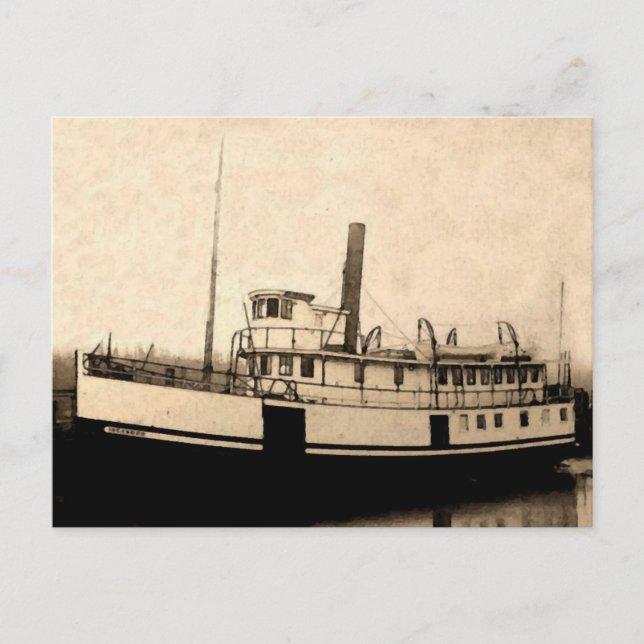 Vintage Steamboat Islander Vykort (Framsida)