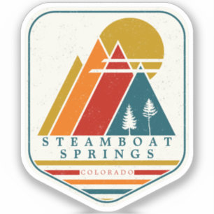 Vintage Steamboat Vår Colorado Skiing Souvenir Klistermärken