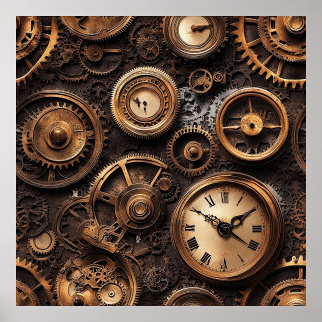 Vintage Steampunk-affisch Poster (Framsidan)