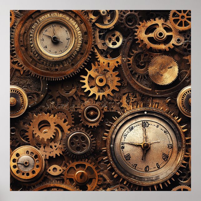 Vintage Steampunk-affisch Poster (Framsidan)