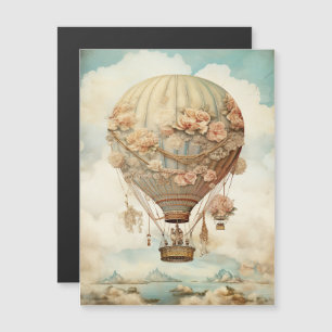 Vintage Steampunk Blommigt Blue Luftballong (2)