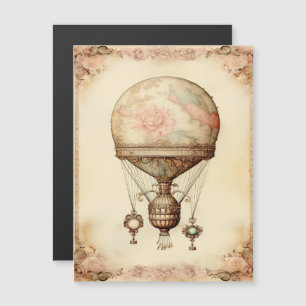 Vintage Steampunk Blommigt Luftballong