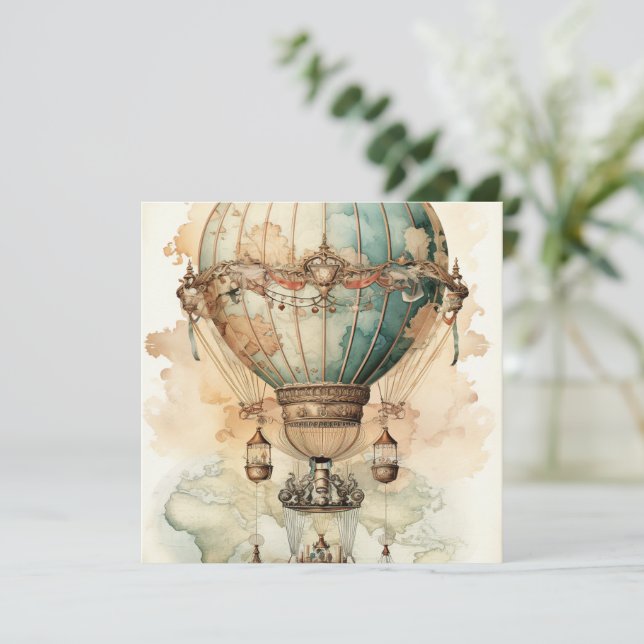 Vintage Steampunk Blue Luftballong (2) (Stående Fram)