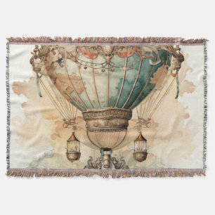 Vintage Steampunk Blue Luftballong (2) Filt