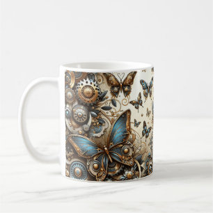 Vintage Steampunk Butterflies Kaffemugg