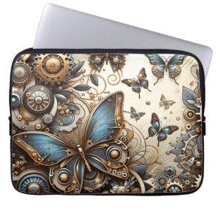 Vintage Steampunk Butterflies Laptop Fodral