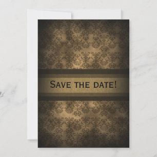 Vintage Steampunk Damask-jubileumsinbjudan Spara Datumet