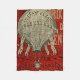 Vintage Steampunk Hett Luft Ballon Ride in Red Fleecefilt
