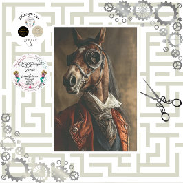 Vintage Steampunk Horse Decoupage