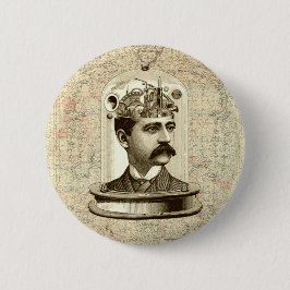 Vintage, steampunk, kardborst, mustasch man knapp