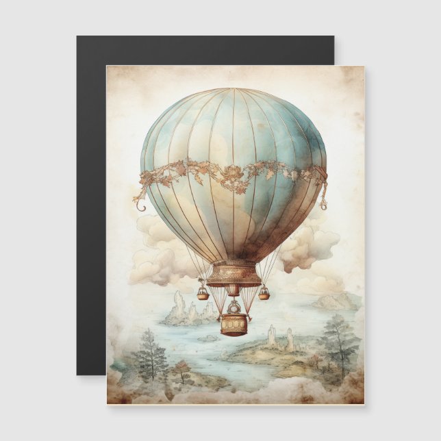Vintage Steampunk Luftballong (2) (Fram/baksida)