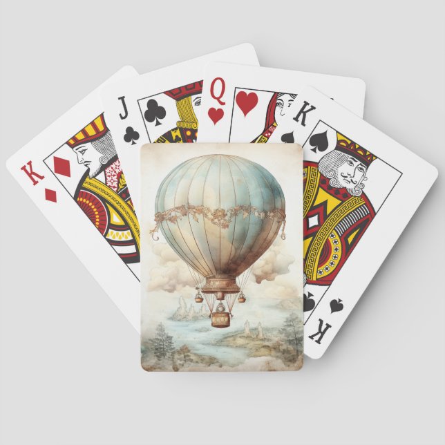 Vintage Steampunk Luftballong (2) Casinokort (Baksidan)