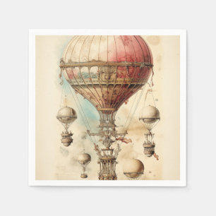 Vintage Steampunk Luftballong (4) Pappersservett