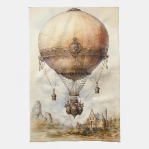 Vintage Steampunk Luftballong Kökshandduk