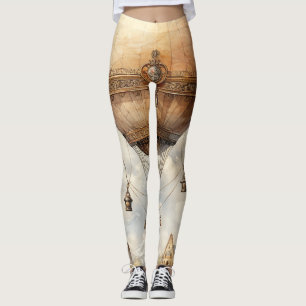 Vintage Steampunk Luftballong Leggings
