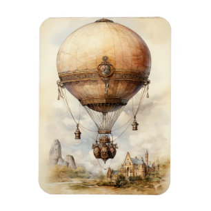 Vintage Steampunk Luftballong Magnet