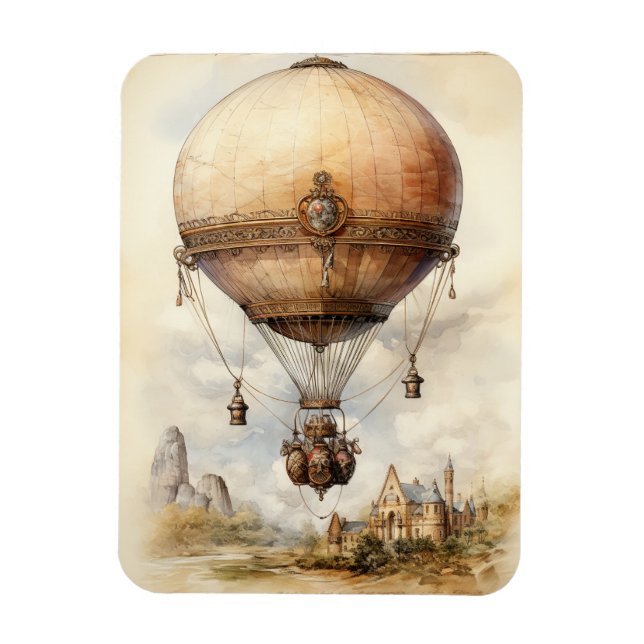 Vintage Steampunk Luftballong Magnet (Vertikal)