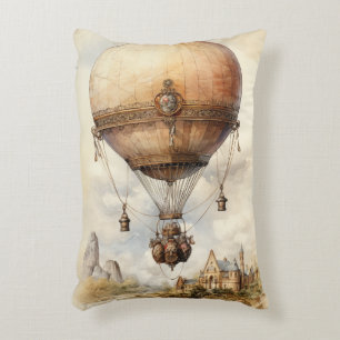 Vintage Steampunk Luftballong Prydnadskudde