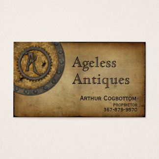 Vintage Steampunk Monogram A Visitkort