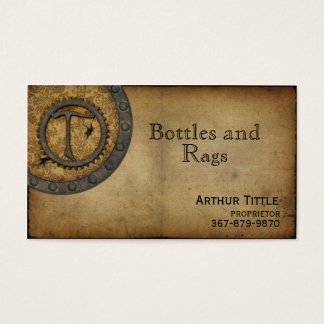 Vintage Steampunk Monogram T Visitkort