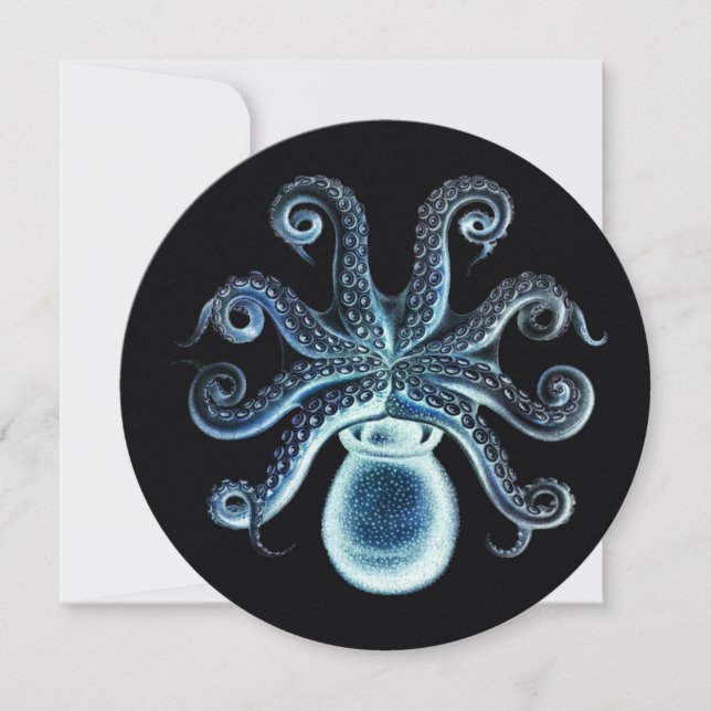 Vintage Steampunk Octopus - Blue (Framsida)