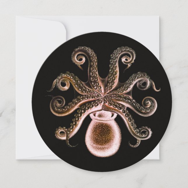 Vintage Steampunk Octopus - Red (Framsida)