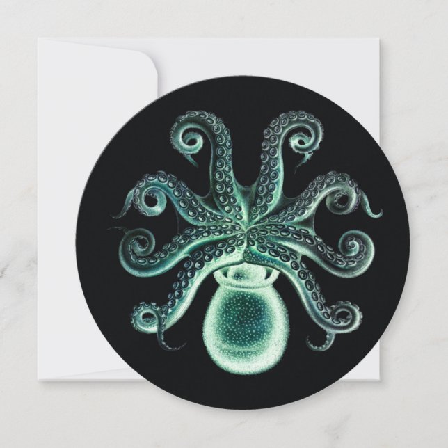 Vintage Steampunk Octopus - Teal (Framsida)