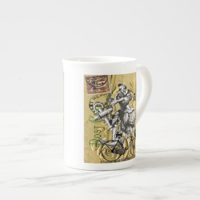 Vintage steampunk pirat benporslin mugg (Framsida höger)