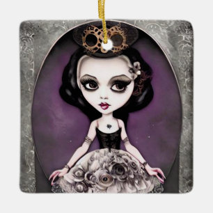 Vintage Steampunk Princess Doll Julgransprydnad Keramik