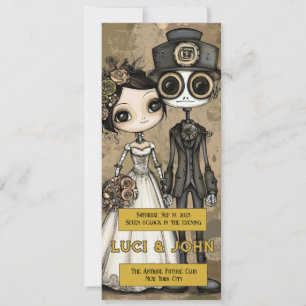 Vintage Steampunk Quirky Bröllopsinbjudans Inbjudningar