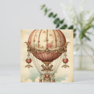 Vintage Steampunk Rosa Luftballong