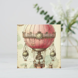 Vintage Steampunk Rosa Luftballong (2)