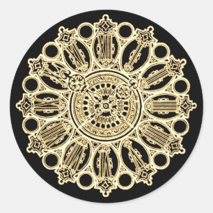 Vintage Steampunk Victorian Finare Clock ansikte Runt Klistermärke